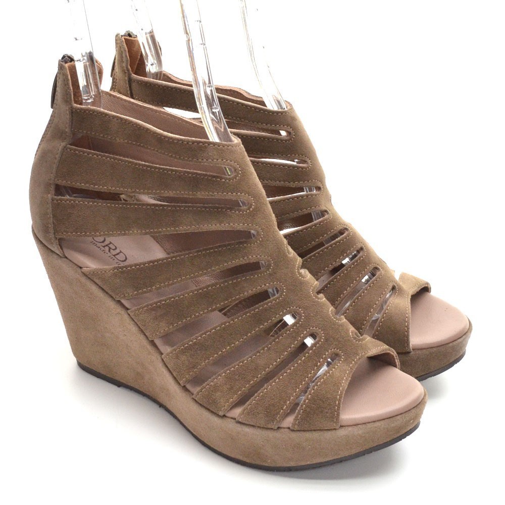 Cordani Electra Brown Suede Wedge Platform Heels 40 New